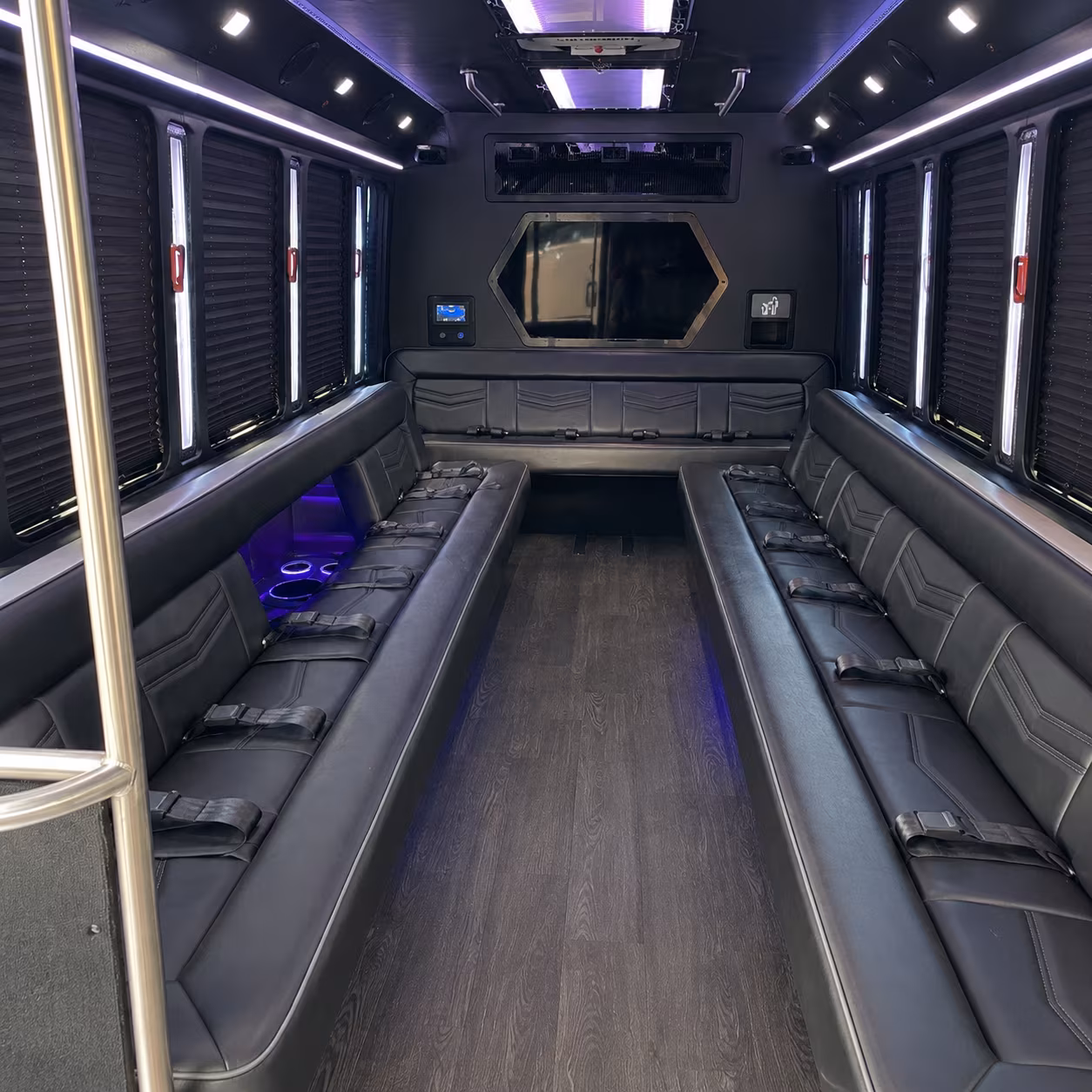 lenexa 18 passenger party bus interior