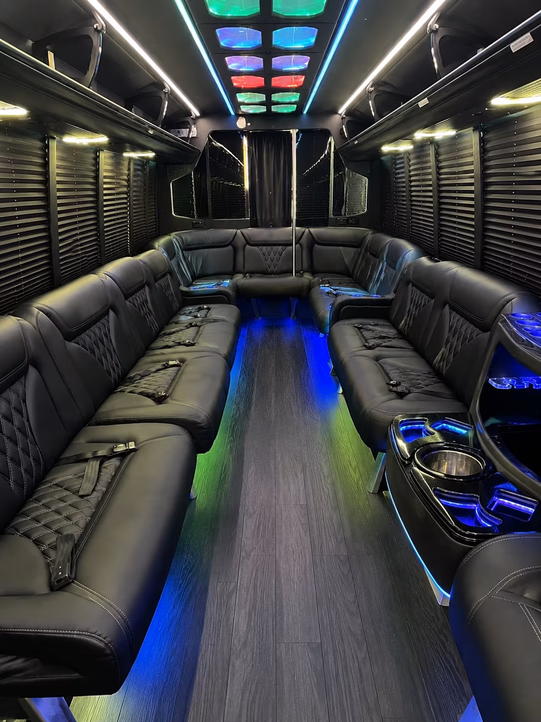 lenexa 20 passenger party bus interior