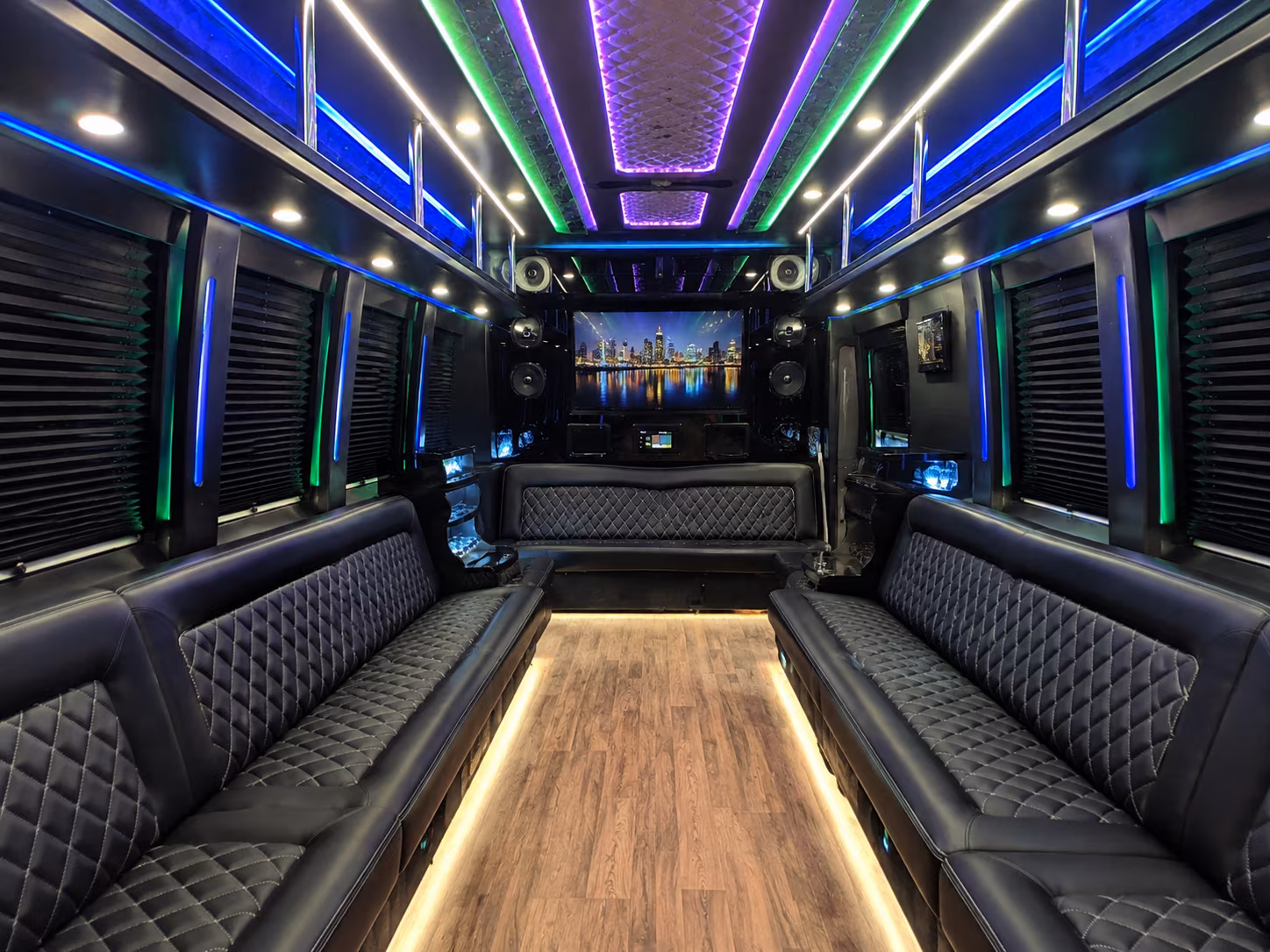lenexa 25 passenger party bus interior