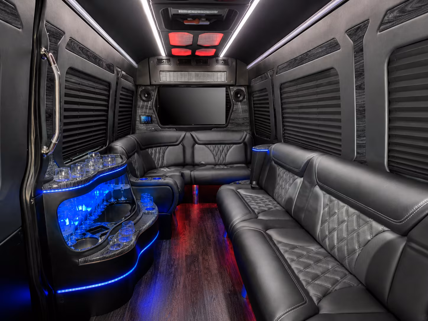 lenexa 30 passenger party bus inside