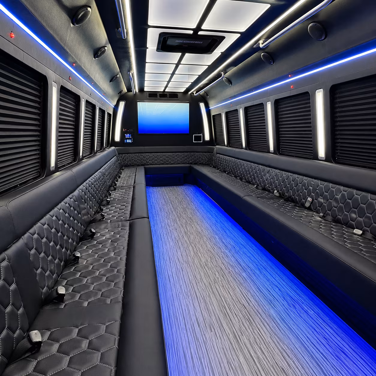 lenexa 50 passenger party bus inside