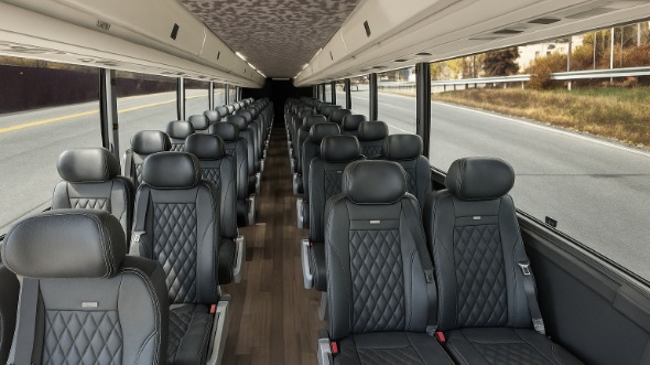 Interior of Charter Bus Company Lenexa's 25 Passenger Mini bus in Lenexa