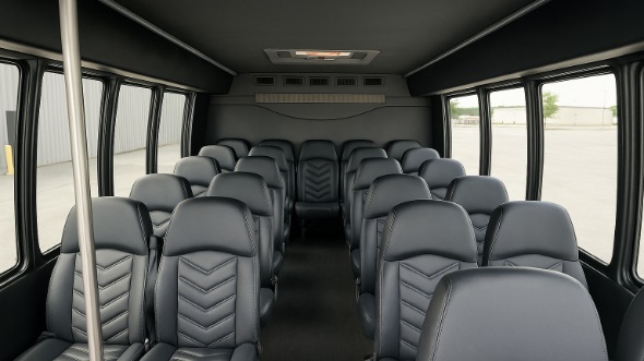 Interior of Charter Bus Company Kansas City's 30 Passenger Minibus in Kansas City