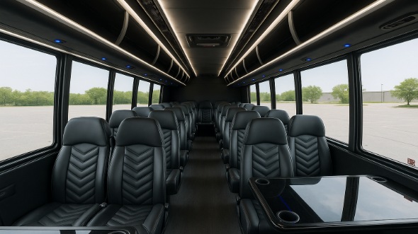 Interior of Charter Bus Company Lenexa's 35 Passenger Minibus in Lenexa