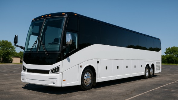 Exterior of Charter Bus Company Blue Springs's 50 Passenger Charter Bus in Blue Springs