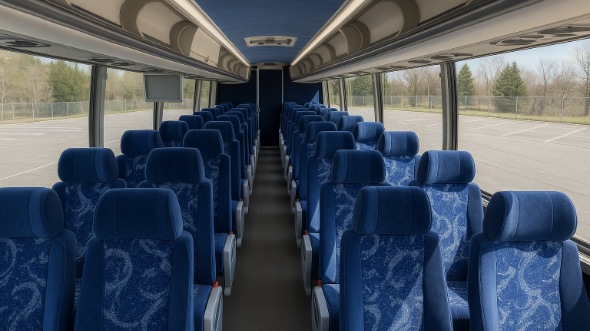 Interior of Charter Bus Company Overland Park's 54 Passenger Charter Bus in Overland Park