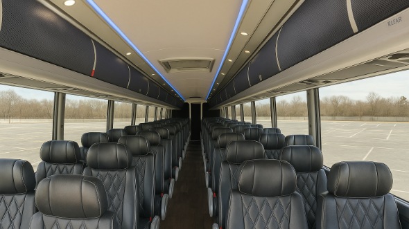 Interior of Charter Bus Company Olathe's 55 Passenger Charter Bus in Olathe