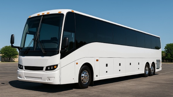 Exterior of Charter Bus Company Lawrence's 56 Passenger Charter Bus in Lawrence
