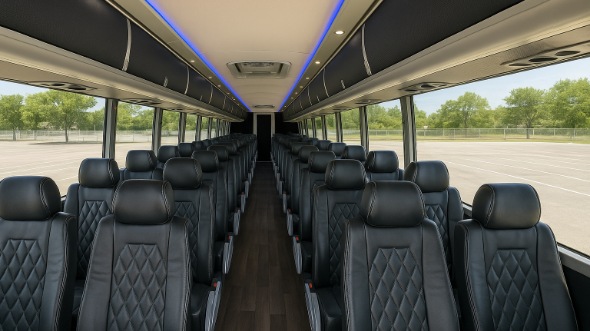 lenexa 56 passenger charter bus inside