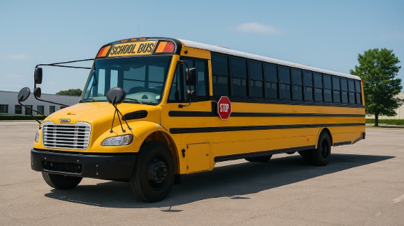 Exterior of Charter Bus Company Shawnee's School Bus in Shawnee
